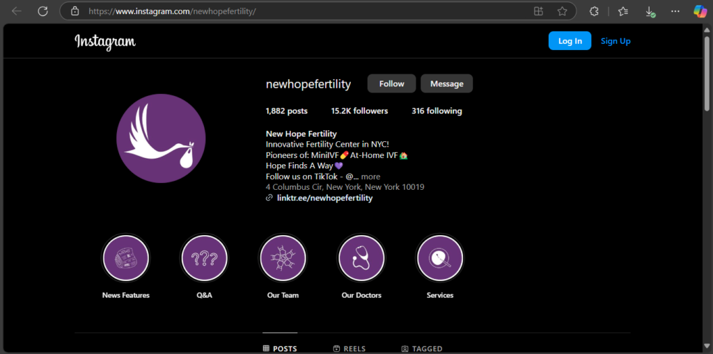 Instagram Profile - IVF Clinics