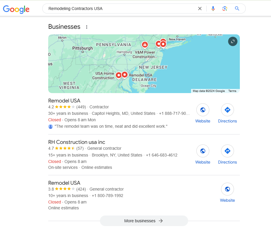 Remodeling Contractors - Google My Business