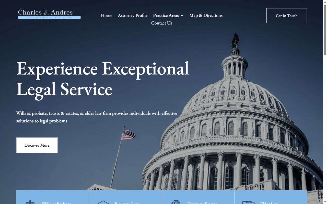 Charles J. Andres Law Firm Website Mockup