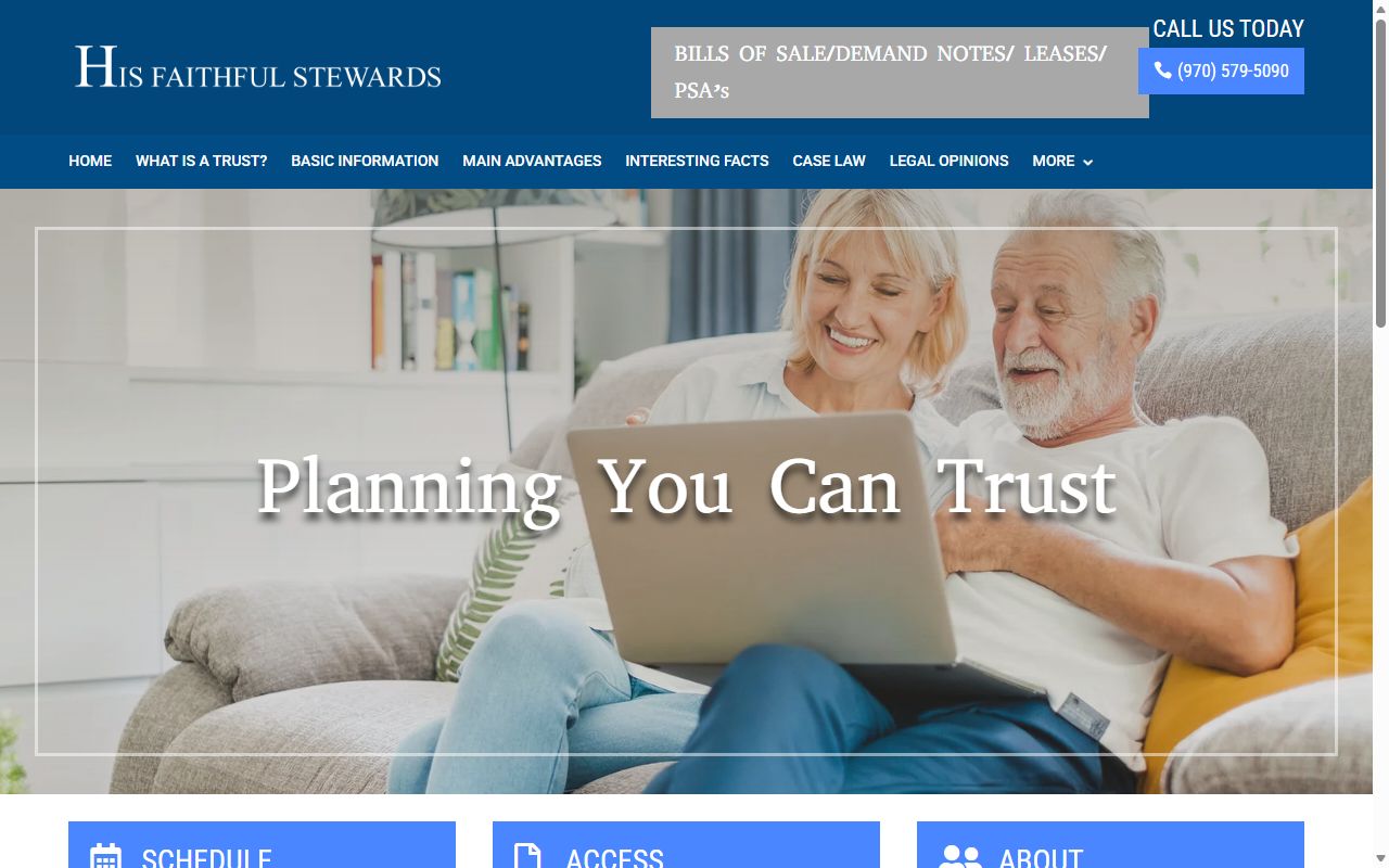 His Faithful Stewards HFS Trusts Website Mockup