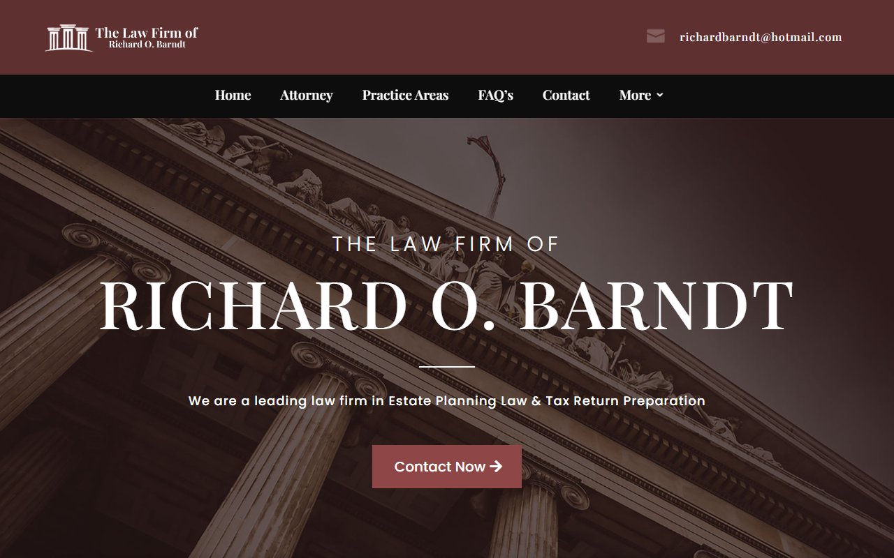 The Law Firm of Richard O. Barndt Website Mockup